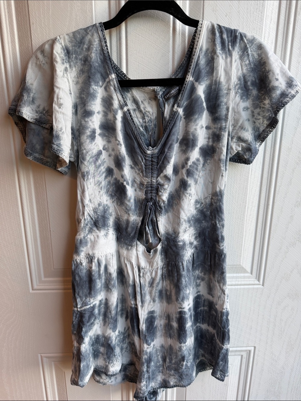 Earthbound Tie Dye Cutout Romper Medium Boho Festival Playsuit